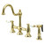 Kingston Brass KS3792PLBS Restoration Bridge Kitchen Faucet with Brass Sprayer, Polished Brass