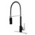 Kingston Brass Gourmetier Concord Single Handle Spring Spout Pre-Rinse Pull Down Kitchen Faucet, Matte Black/Polished Chrome