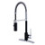 Kingston Brass Gourmetier New York Single Handle Spring Spout Pre-Rinse Pull Down Kitchen Faucet, Matte Black/Polished Chrome - LS8777NYL