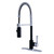 Kingston Brass Gourmetier Paris Single Handle Spring Spout Pre-Rinse Pull Down Kitchen Faucet, Matte Black/Polished Chrome - LS8777DPL