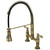 Kingston Brass Gourmetier GS1273AL Heritage Two Handle Deck-Mount Pull-Down Sprayer Kitchen Faucet, Antique Brass