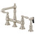 Kingston Brass KS7278ALBS Two Handle Bridge Kitchen Faucet with Side Sprayer, Brushed Nickel