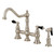 Kingston Brass KS3278PKLBS Duchess Bridge Kitchen Faucet with Brass Sprayer, Brushed Nickel