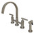 Kingston Brass KS8268CMLBS Manhattan Bridge Kitchen Faucet with Brass Spray, Brushed Nickel