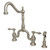 Kingston Brass KS7758ALBS English Country Kitchen Bridge Faucet with Brass Sprayer, Brushed Nickel