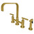 Kingston Brass KS8257CMLBS Manhattan Bridge Kitchen Faucet with Brass Spray, Brushed Brass