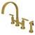 Kingston Brass KS8267CMLBS Manhattan Bridge Kitchen Faucet with Brass Spray, Brushed Brass