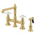 Kingston Brass KS7272PXBS English Country 8" Bridge Kitchen Faucet with Sprayer, Polished Brass