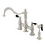 Kingston Brass KS3276PKLBS Duchess Bridge Kitchen Faucet with Brass Sprayer, Polished Nickel