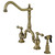 Kingston Brass KS7753ALBS English Country Kitchen Bridge Faucet with Brass Sprayer, Antique Brass