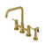 Kingston Brass KS8287DLBS Concord Two Handle Bridge Kitchen Faucet with Brass Sprayer, Brushed Brass