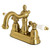 Kingston Brass KB1607PL Heritage 4 in. Centerset Bathroom Faucet, Brushed Brass