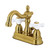 Kingston Brass KB1607PX Heritage 4 in. Centerset Bathroom Faucet, Brushed Brass