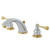 Kingston Brass KB3974BL 8 in. Widespread Two Handle Bathroom Faucet, Polished Chrome/Polished Brass