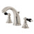 Kingston Brass KB986AKLPN Duchess Widespread Two Handle Bathroom Faucet with Plastic Pop-Up, Polished Nickel