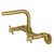 Kingston Brass  Concord 8-Inch Adjustable Center Wall Mount Kitchen Faucet, Brushed Brass