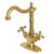 Kingston Brass KS1437AX Heritage Two Handle Bathroom Faucet with Brass Pop-Up and Cover Plate, Brushed Brass