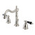 Kingston Brass KB1978PKL Duchess Widespread Two Handle Bathroom Faucet with Plastic Pop-Up, Brushed Nickel