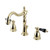 Kingston Brass KB1972PKL Duchess Widespread Two Handle Bathroom Faucet with Brass Pop-Up, Polished Brass