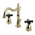 Kingston Brass KB1972PKX Duchess Widespread Two Handle Bathroom Faucet with Brass Pop-Up, Polished Brass