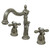 Kingston Brass KB1976AX Heritage Widespread Two Handle Bathroom Faucet with Brass Pop-Up, Polished Nickel