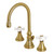 Kingston Brass KS2987PX Governor Widespread Two Handle Bathroom Faucet, Brushed Brass