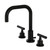 Kingston Brass FSC8930CML Manhattan Widespread Two Handle Bathroom Faucet with Brass Pop-Up, Matte Black