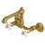 Kingston Brass  English Country 6-Inch Adjustable Center Wall Mount Kitchen Faucet, Brushed Brass - KS7227BL