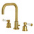 Kingston Brass FSC8933DPL Paris Widespread Two Handle Bathroom Faucet with Brass Pop-Up, Brushed Brass