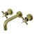 Kingston Brass KS8123BEX Essex Two Handle Wall Mount Bathroom Faucet, Antique Brass