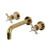 Kingston Brass KS8122BEX Essex Two Handle Wall Mount Bathroom Faucet, Polished Brass