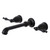 Kingston Brass KS7120NL Two Handle Wall Mount Bathroom Faucet, Matte Black