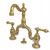 Kingston Brass KS7972AL English Country Bridge Bathroom Faucet with Brass Pop-Up, Polished Brass