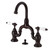 Kingston Brass KS7995PL English Country Bridge Bathroom Faucet with Brass Pop-Up, Oil Rubbed Bronze