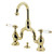 Kingston Brass KS7992PL English Country Bridge Bathroom Faucet with Brass Pop-Up, Polished Brass