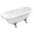 Kingston Brass Aqua Eden VTDS672924JNH1 67-Inch Acrylic Clawfoot Tub, No Faucet Drillings, White/Polished Chrome