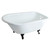 Kingston Brass Aqua Eden VCT3D483018NT5 48-Inch Cast Iron Roll Top Clawfoot Tub with 3-3/8 Inch Wall Drillings, White/Oil Rubbed Bronze