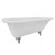 Kingston Brass Aqua Eden NHVCTND673123T1 66-Inch Cast Iron Roll Top Clawfoot Tub (No Faucet Drillings), White/Polished Chrome