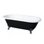 Kingston Brass Aqua Eden VBTND663013NB5 66-Inch Cast Iron Double Ended Clawfoot Tub (No Faucet Drillings), Black/White/Oil Rubbed Bronze