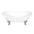 Kingston Brass Aqua Eden VCTNDS7231NL1 72-Inch Cast Iron Double Slipper Clawfoot Tub (No Faucet Drillings), White/Polished Chrome