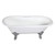 Kingston Brass Aqua Eden VCT7DE7232NL1 72-Inch Cast Iron Double Ended Clawfoot Tub with 7-Inch Faucet Drillings, White/Polished Chrome