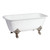 Kingston Brass Aqua Eden VCTQ7D6732NL8 67-Inch Cast Iron Double Ended Clawfoot Tub with 7-Inch Faucet Drillings, White/Brushed Nickel