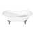 Kingston Brass Aqua Eden VCTNDS7231NL8 72-Inch Cast Iron Double Slipper Clawfoot Tub (No Faucet Drillings), White/Brushed Nickel