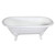 Kingston Brass Aqua Eden VCTDE7232NLW 72-Inch Cast Iron Double Ended Clawfoot Tub (No Faucet Drillings), White