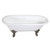 Kingston Brass Aqua Eden VCTDE7232NL8 72-Inch Cast Iron Double Ended Clawfoot Tub (No Faucet Drillings), White/Brushed Nickel