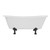 Kingston Brass Aqua Eden VCTND6728NH0 67-Inch Cast Iron Double Slipper Clawfoot Tub (No Faucet Drillings), White/Matte Black