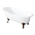 Kingston Brass Aqua Eden VCTND5431B6 54-Inch Cast Iron Slipper Clawfoot Tub without Faucet Drillings, White/Naples Bronze