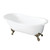 Kingston Brass Aqua Eden VCT7D5431B8 54-Inch Cast Iron Slipper Clawfoot Tub with 7-Inch Faucet Drillings, White/Brushed Nickel