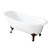 Kingston Brass Aqua Eden VCT7D5431B6 54-Inch Cast Iron Slipper Clawfoot Tub with 7-Inch Faucet Drillings, White/Naples Bronze