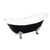 Kingston Brass Aqua Eden VBT7D7231NC1 72-Inch Cast Iron Double Slipper Clawfoot Tub with 7-Inch Faucet Drillings, Black/White/Polished Chrome
